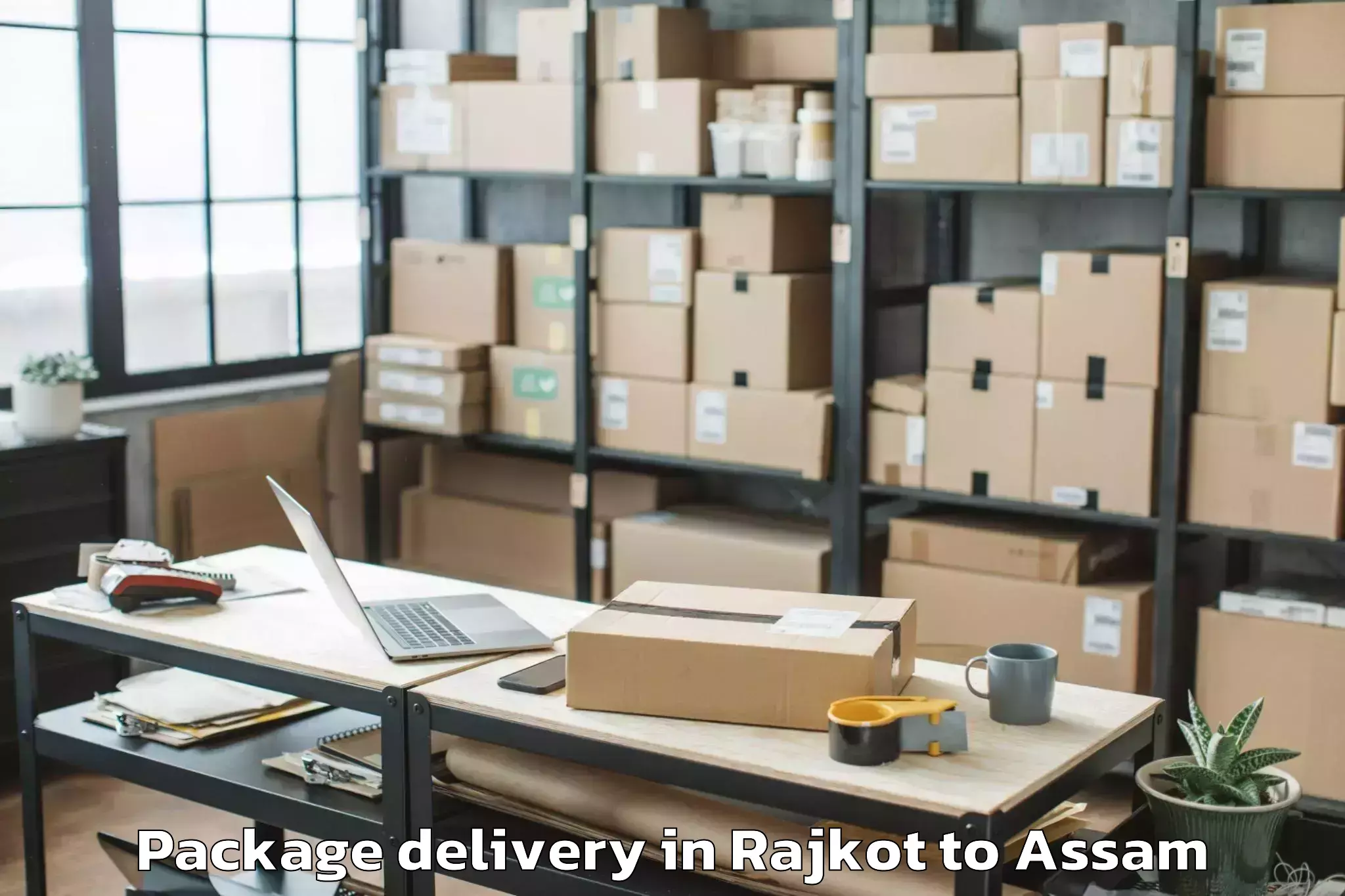 Comprehensive Rajkot to Kampur Town Package Delivery